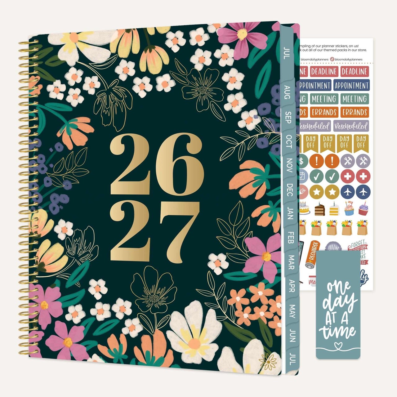 bloom daily planners 2026-2027 Academic Planner, 13 Month Soft Cover Monthly & Weekly, 8.5" x 11", Stickers Included, Blooming Wildly